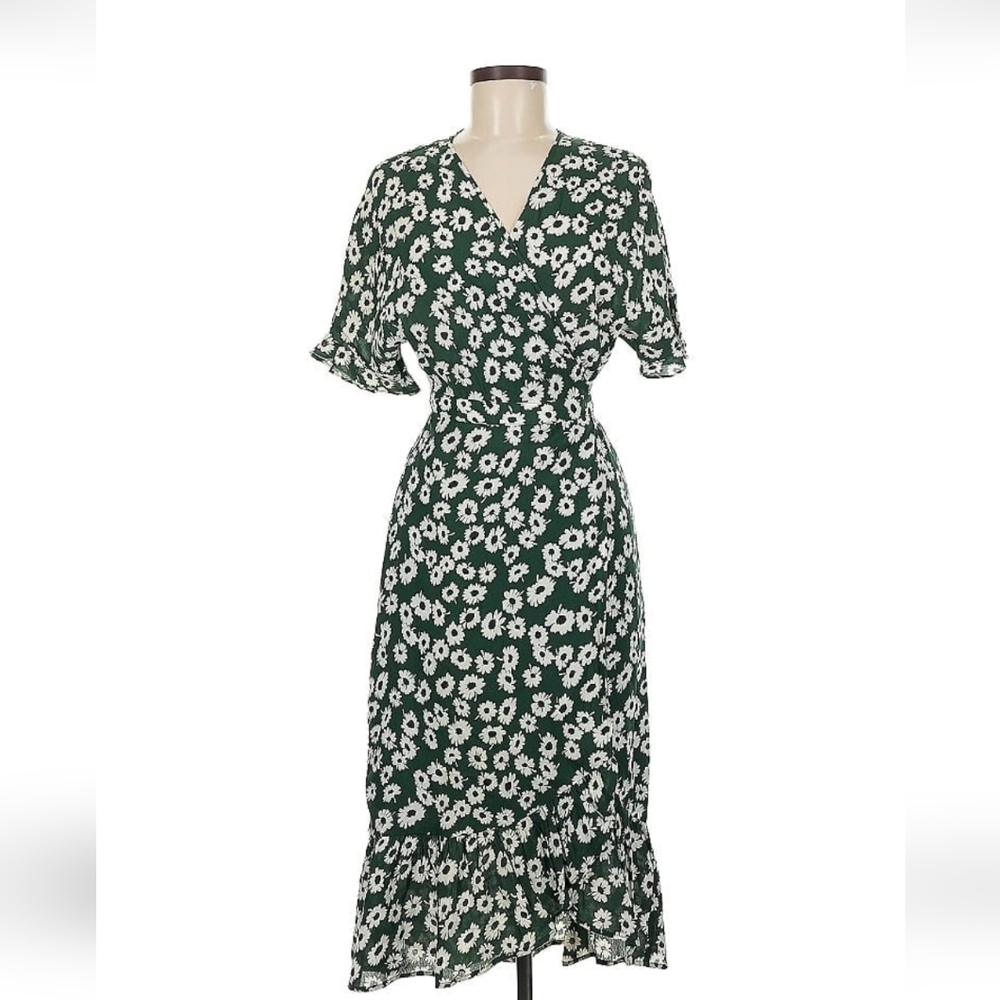 Rails Green Midi Wrap Dress